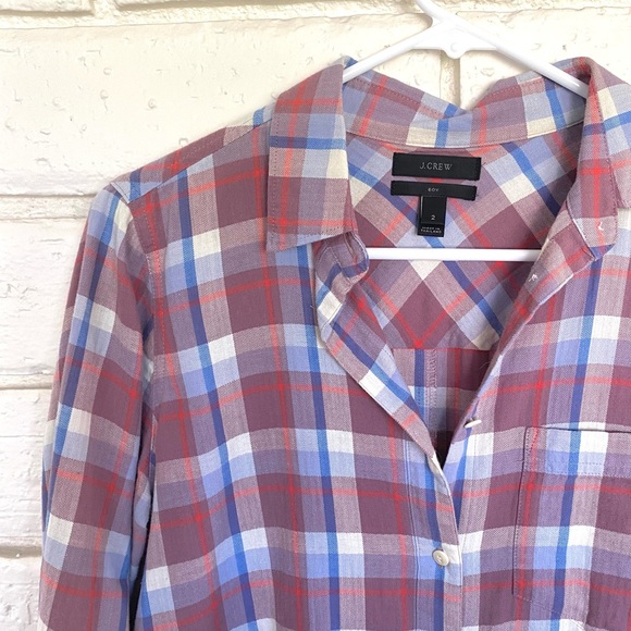 JCREW Mauve Plaid Button Down - Picture 2 of 4